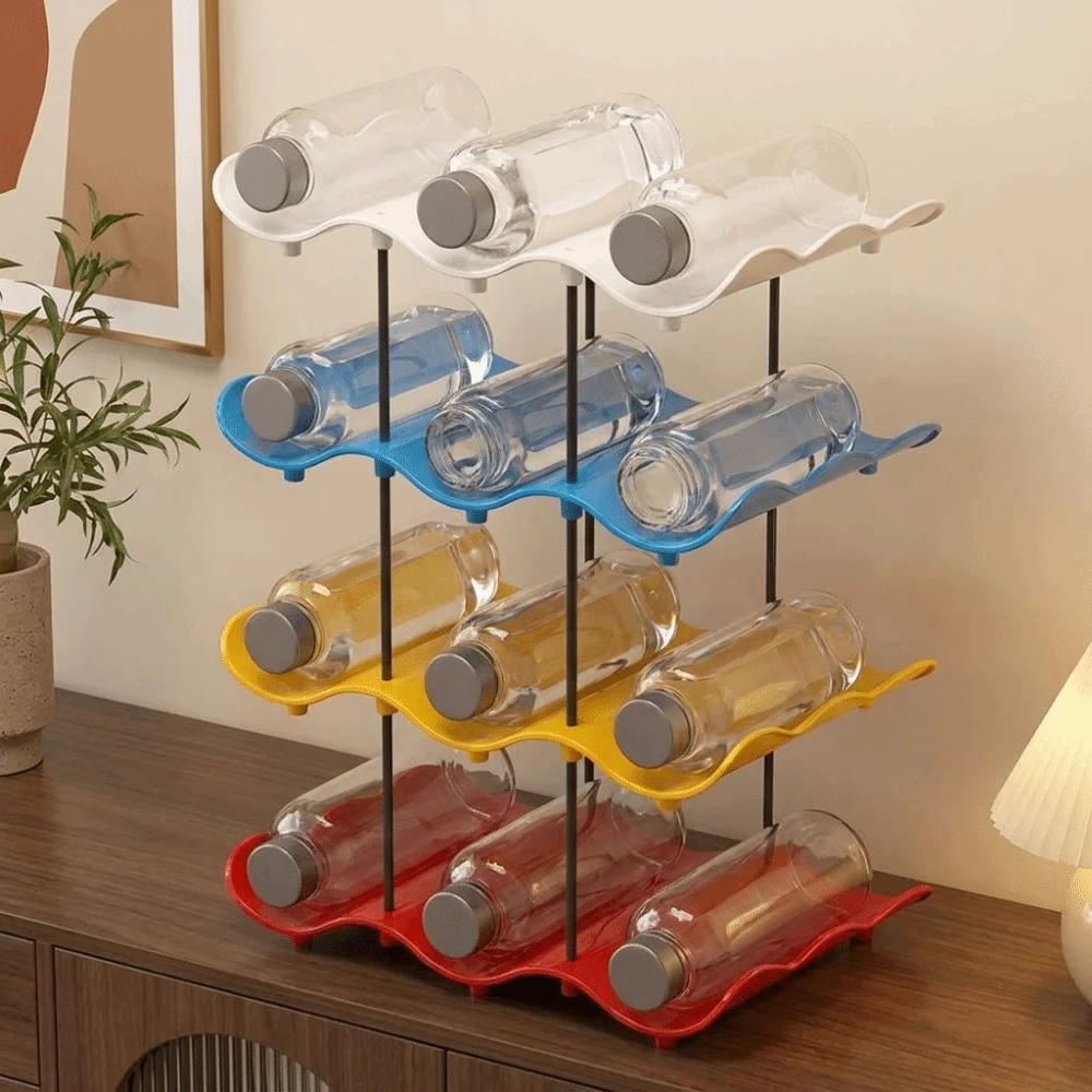 2/3/4 Layers Wavy Multi-layer Finishing Rack Large Capacity Saving Space Water Cup Holder Anti-Fall Cup Storage Rack Desktop