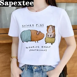 Guinea Pig Summer Funny Print Harajuku Top Women T-shirt Casual Ladies Basic O-collar Short Sleeved Women T-shirt Girl,Drop Ship