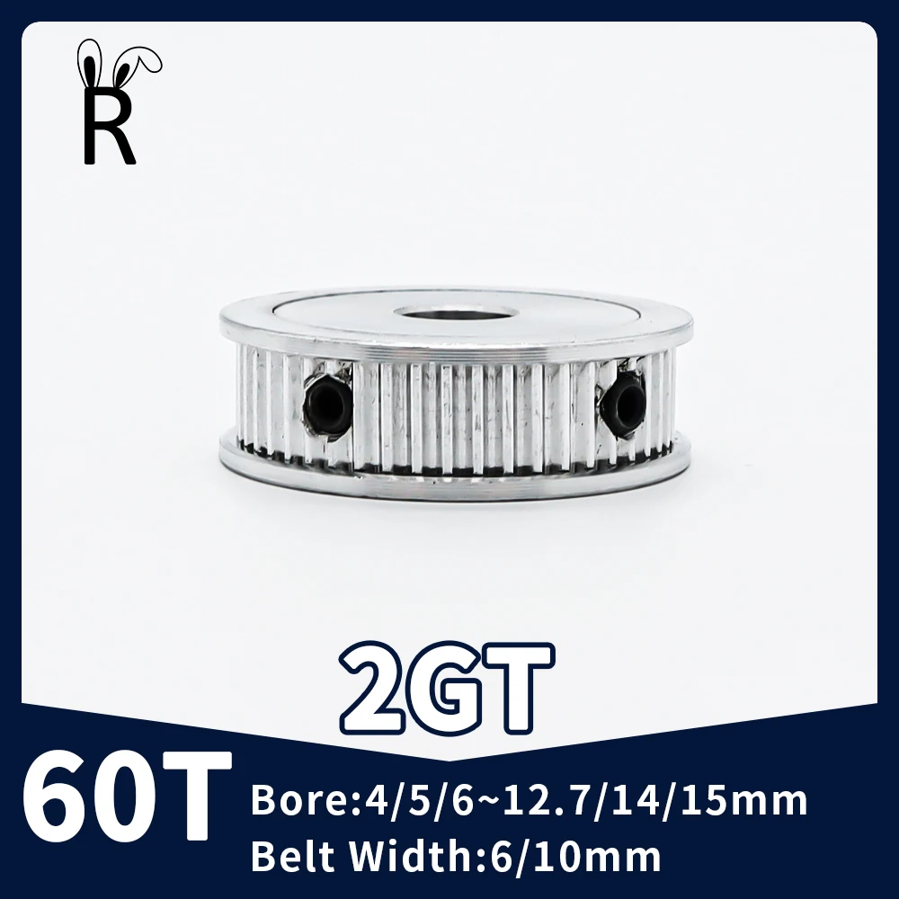 

60T Teeth Idler GT2 Timing Pulley Bore 4/5/6~14/15mm Belt Width 6/10mm 2GT Tensioning Wheels 3D Printer Parts Synchronous Pulley