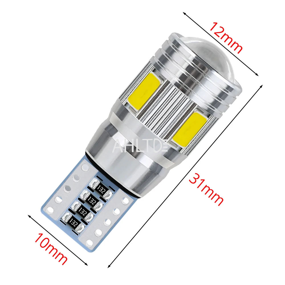 2Pcs T10 W5W Interior Dome Reading Lamp White Blue Pink LED CANBUS 6SMD 5630 Bulb Ultra Bright Side Marker Parking Signal Light