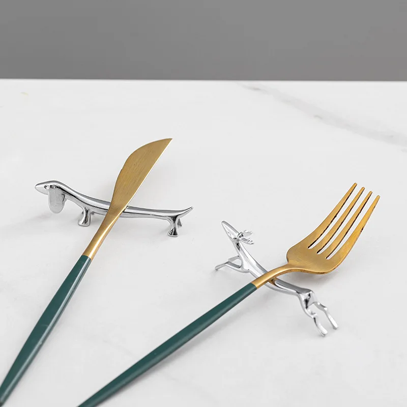 1/3/4PCS Cutlery Bracket Dog Deer Chopsticks Holder Zinc Alloy Chopsticks Rest Dinner Table Supplies Home Kitchen Accessories