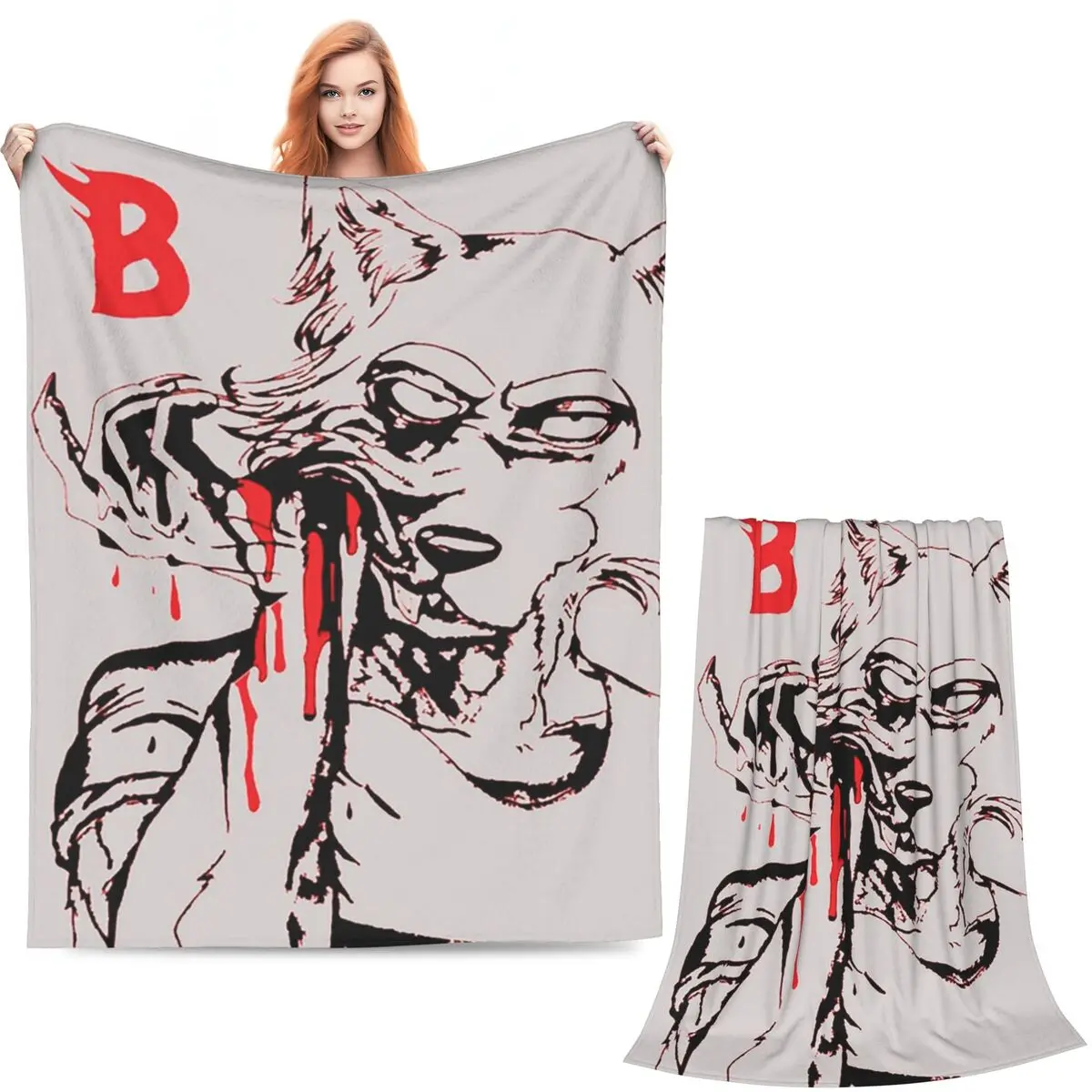 Beastars Legoshi Blankets Soft Warm Flannel Throw Blanket Plush for Bed Living room Picnic Travel Home Sofa