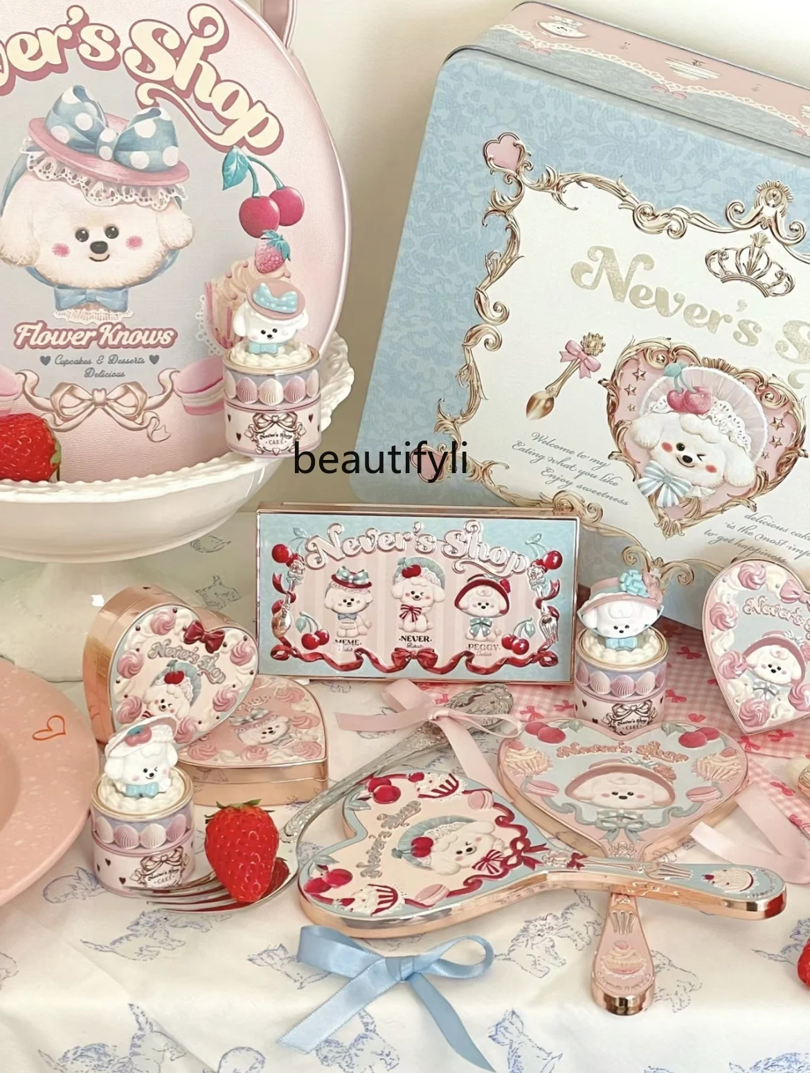 Huadu новый продукт периферийная жестяная коробка для хранения страница ручное зеркало круглая фотография