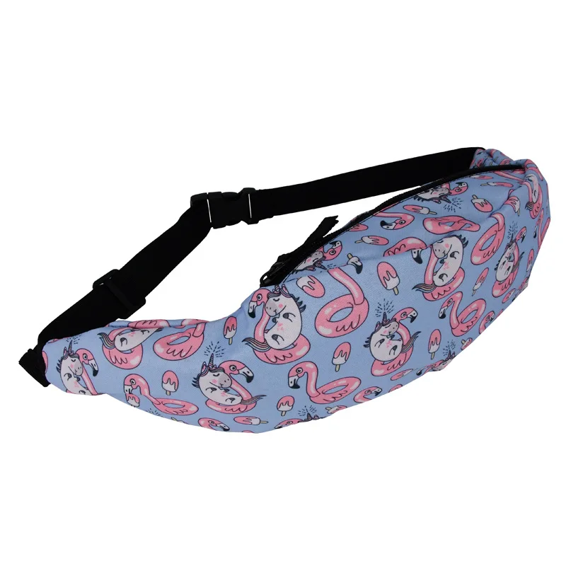 New Digital Printing Unicorn Cartoon Ladies Outdoor Waist Bag Running Travel Portable Ladies Bag Mobile Phone Bag Fanny Pack