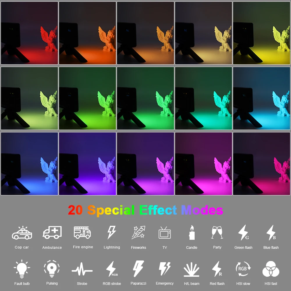 BOSHENG W140RGB Invullicht Mobiele telefoon Live schoonheid Gezicht spelen Vierkant zaklicht Full Color Led Ambient Photography Light