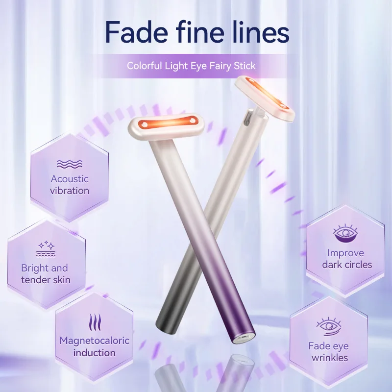 

4 in 1 Facial Wand EMS Microcurrent Vibration Warm Red Light Face Lifting Machine Skin Tightening Device Neck Eye Massager Tools