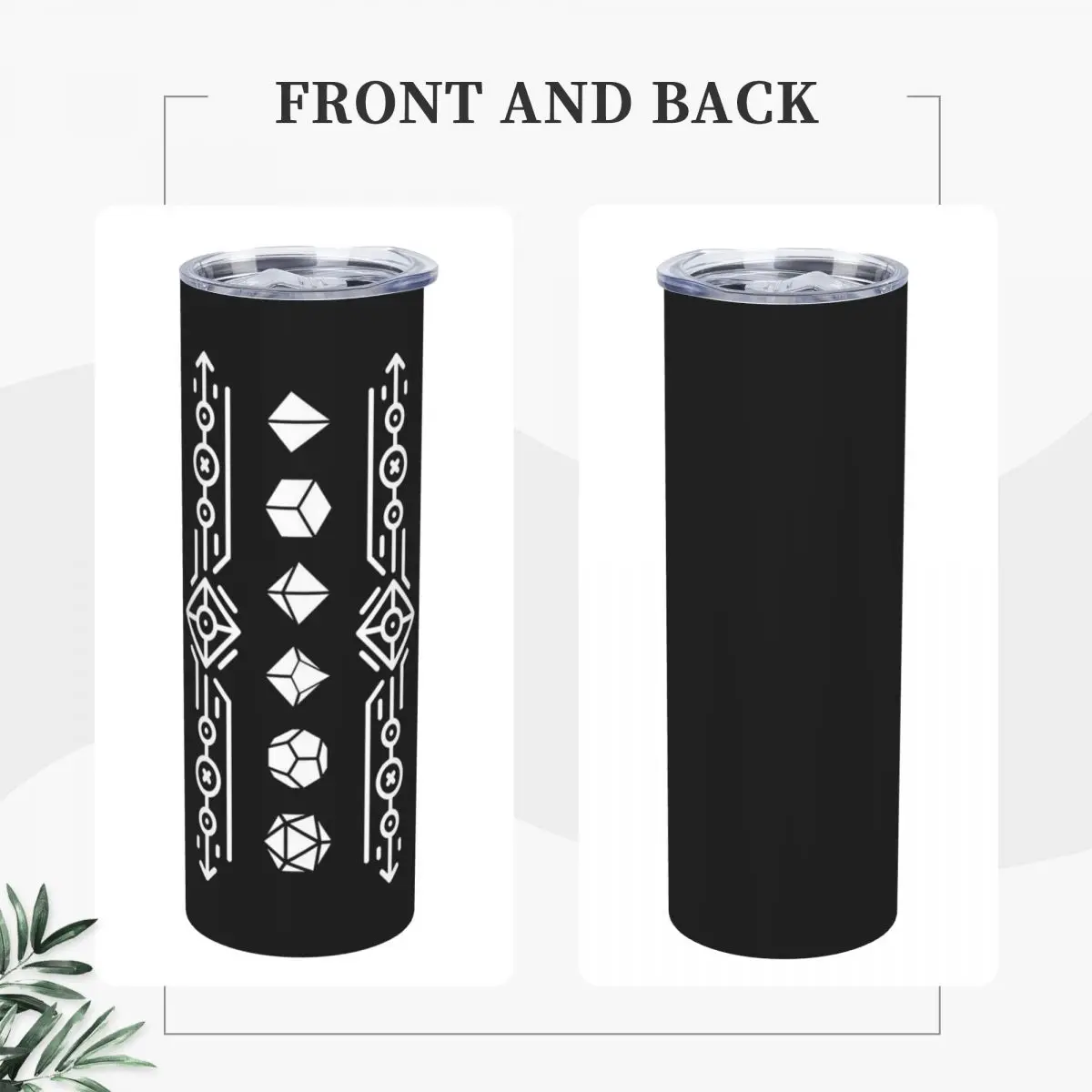 Ornamental Dice Set Of Warlock Tabletop RPG Gaming Stainless Steel Tumbler Vacuum Mugs Thermal Cold Bottle Straws With Lid 20oz