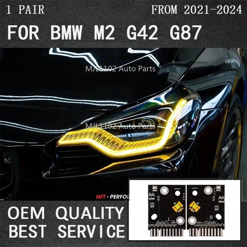 YELLOW Angel Eye LED Boards DRL Adaptive LED Headlight DRL Daytime Running Light 12160020070 For BMW 2 series G42 M2 G87 M235i