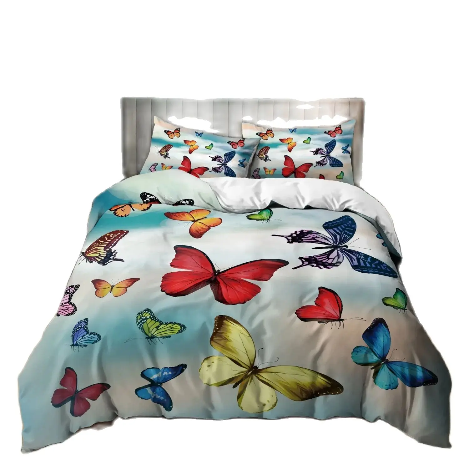 

Butterfly Bedding Set Colourful Butterflies 3D Prints Duvet Cover Scandinavian Queen Double Comforter Set Girl Christmas Gift