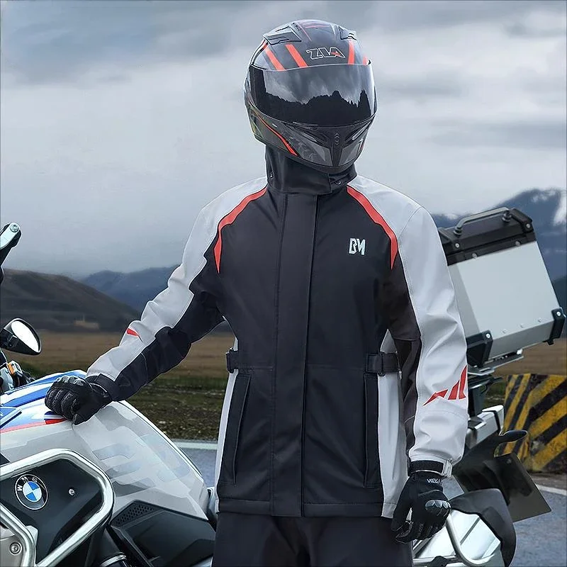 Raincoat Rain Pants Motorcycle Cycling Suit Wear-Resistant Full Body Rainproof Split Adult Reflective