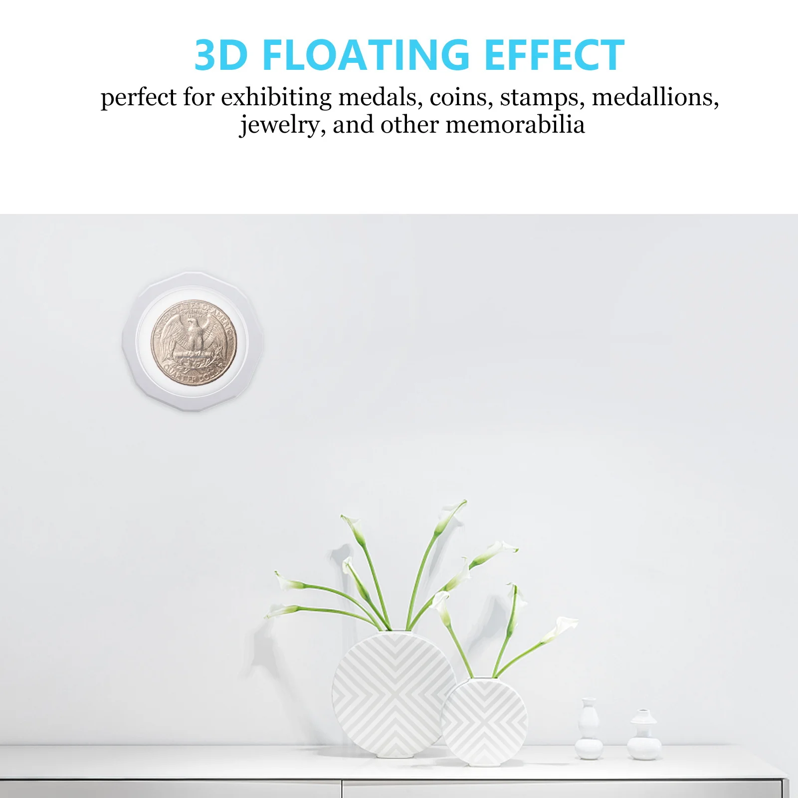 

2pcs Transparent Pe Film Box 3D Frame Jewelry Holder Waterproof Dustproof Display Stand Case Simple