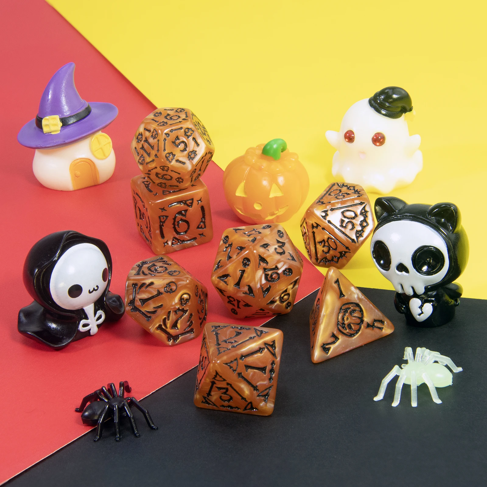 

Хэллоуинские кости, 7 шт., набор многогранных кубиков DND для настольной игры DND, ролевая игра