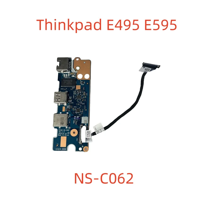 Used FOR NS-C062 FOR Thinkpad E495 E595 usb power WLAN board test good