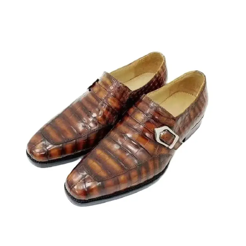 2023 new arrival Fashion Crocodile Skin causal shoes men,male Genuine leather Shoes PDD261