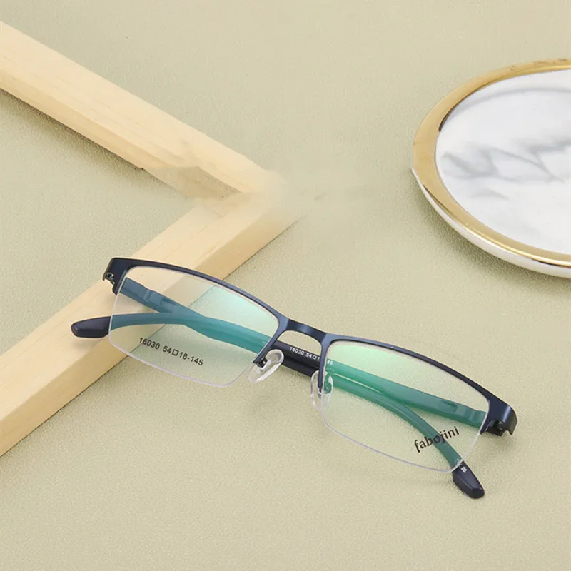 

TGCYEYO Fashion Ultra-light TR Legs Glasses Frame Men's Metal Half Frame Myopia Presbyopia Prescription Semi-rimless Glasses