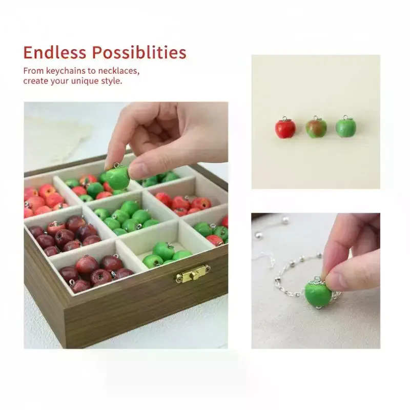 Resin 3D Fruit Simulation Charms 14x15MM 5Pcs Loose Beads for DIY Bracelets Kids Jewelry Craft