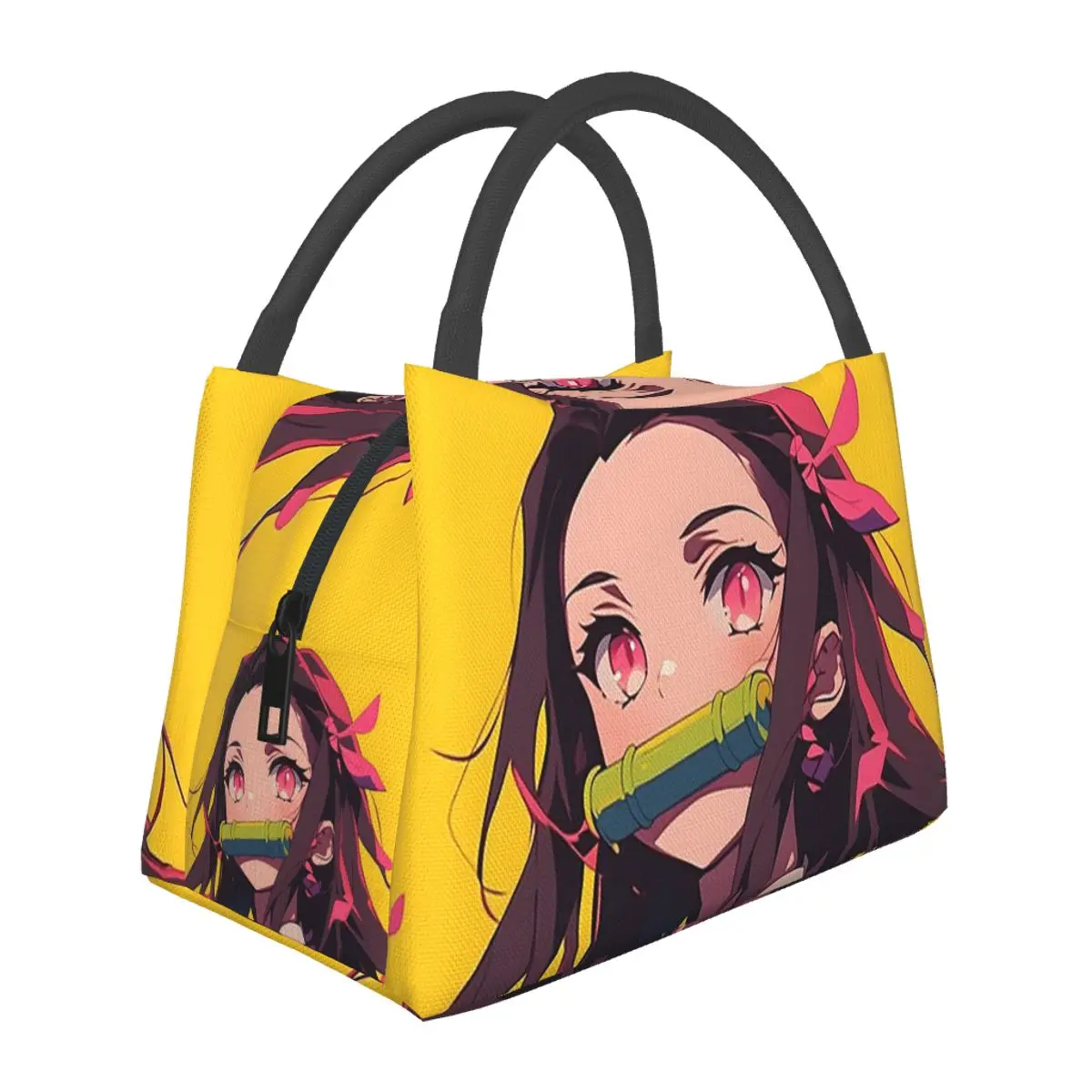 Nezuko Kimono Demon Slayer Kimetsu No Yaiba Anime Lunch Bags Bento Box Lunch Tote Picnic Bags Thermal Bag for Woman Kids Work