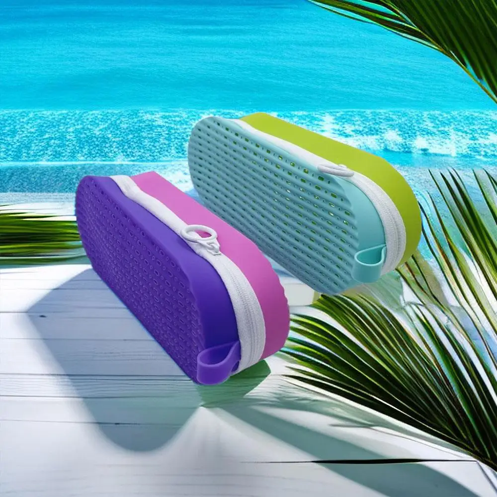 

Silicone Protective Cases With Drain Hole Swimming Goggles Bags Goggles Storage Box Zipper Swim Goggle Case Eyeglass Case