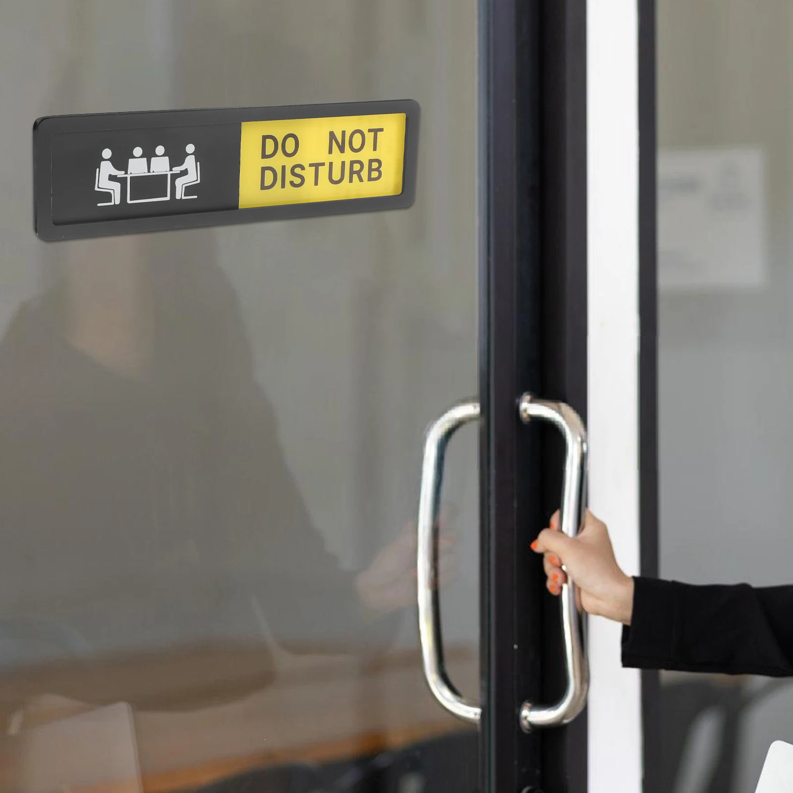 

2pcs Do Not Disturb Door Privacy Slider Indicator Office Dorm Room Acrylic Knock Before Entering Sign For Bedroom Meeting Room