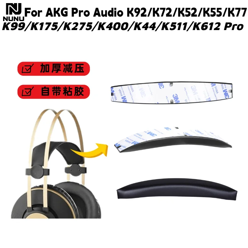 Replacement Headband Cushion For AKG K52 K55 K92 Headphones Repair Parts,Thickened Decompression,Self‑Adhesive Sticker