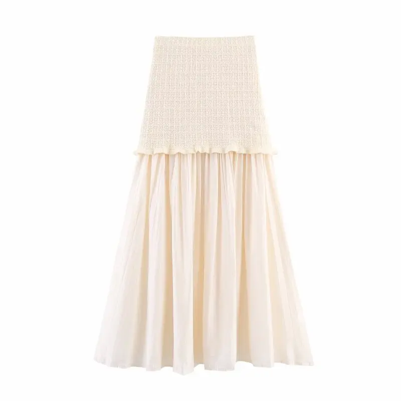 Casual Women Skirt Spring High Waist Female Long Skirts Cloth Chic Fashion Lady A-Line Streetwear Pink Yellow Soft Bottoms