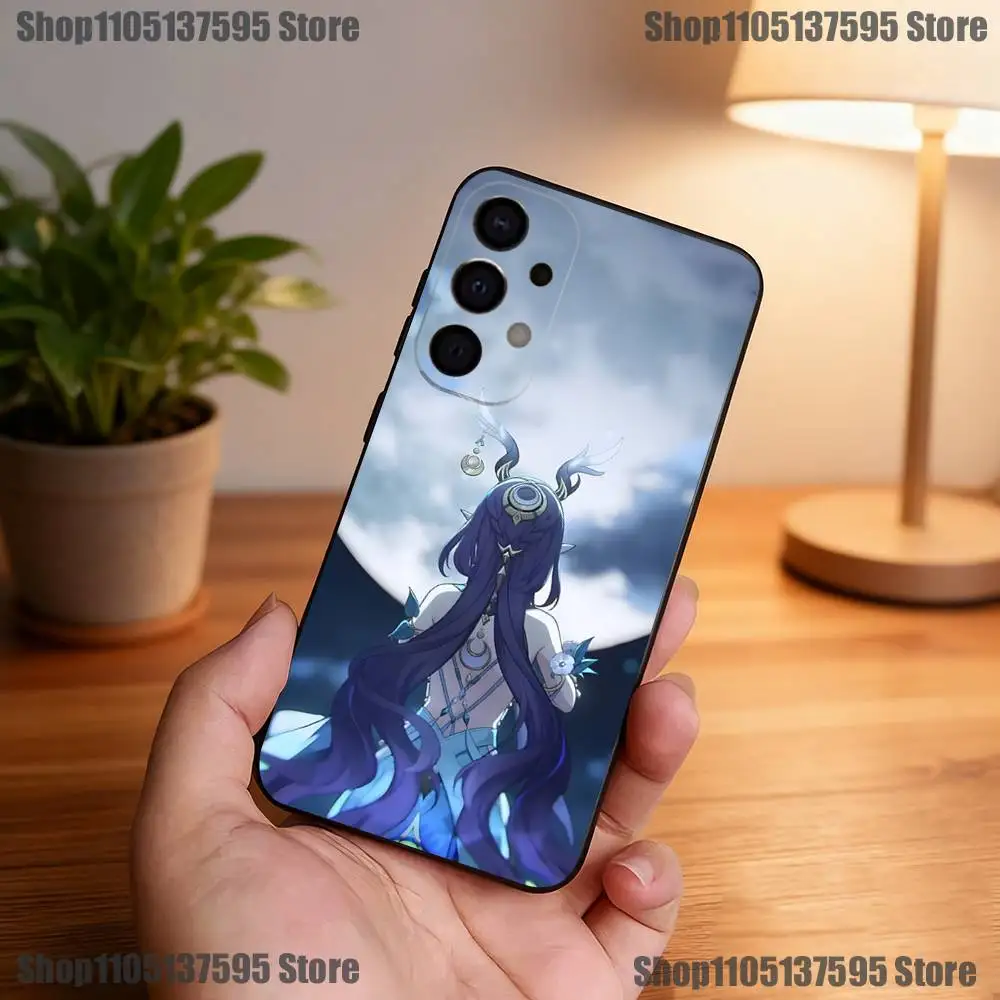 Custodia per telefono Anime G-Genshin Impact per Samsung S25, S24, S21, S22, S23, S30, Ultra, S20, Plus, Fe, Lite, 5G Cover nera