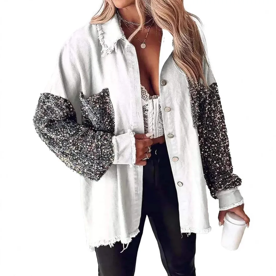 

Style Sequin Patchwork Elegant Cardigan Jacket