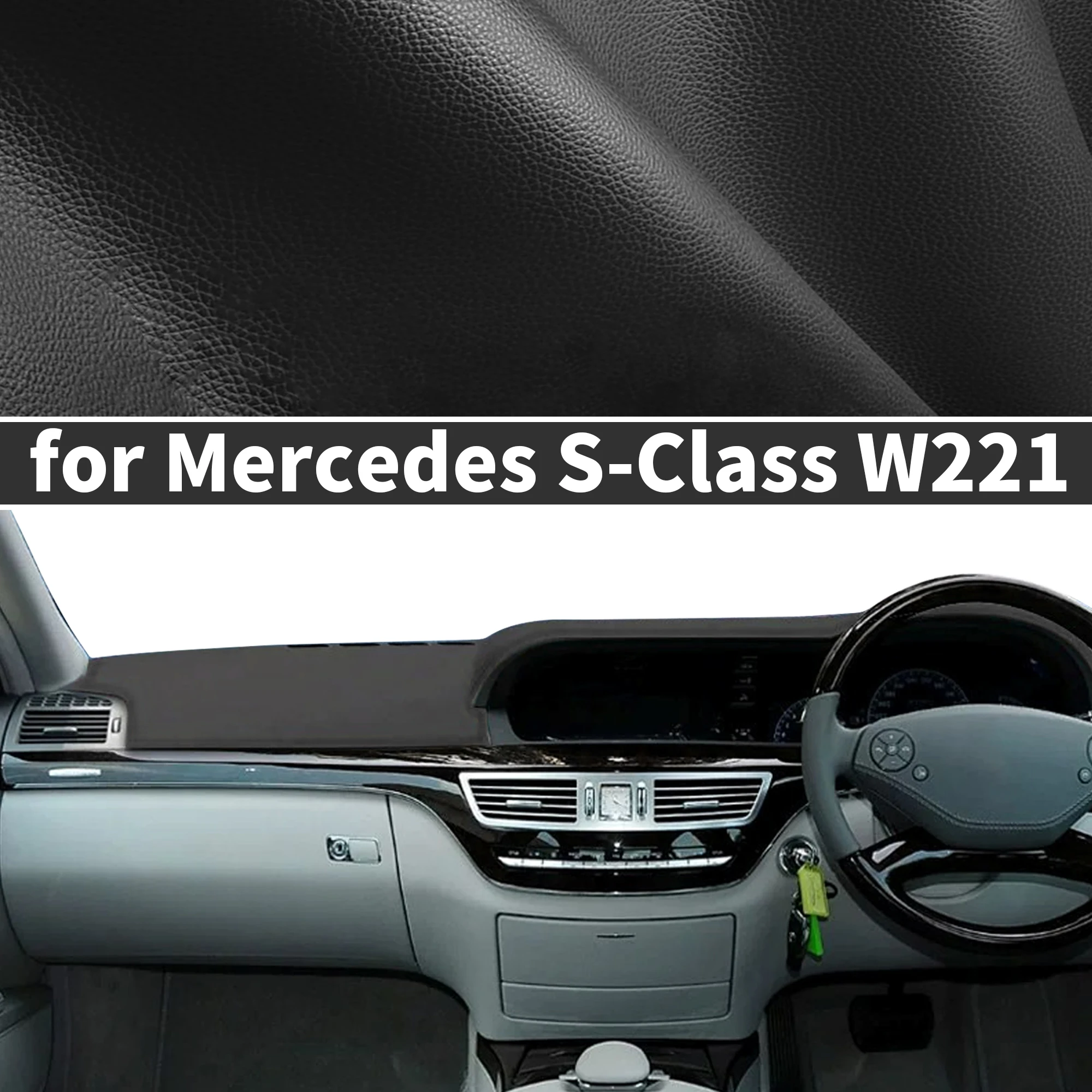 for Mercedes S-Class W221 S-Klasse 2006-2013 S CLASS ​​Custom fit Dashboard Cover Sun Shade Dash Mat Anti‑Glare Dash Pad Dashmat