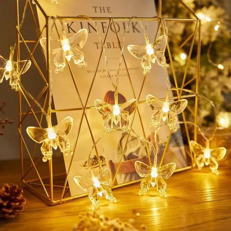 Butterfly LED String Lights, Transparent Butterfly Fairy Lights Battery Powered Twinkle Garland Lights for Christmas Tree Party
