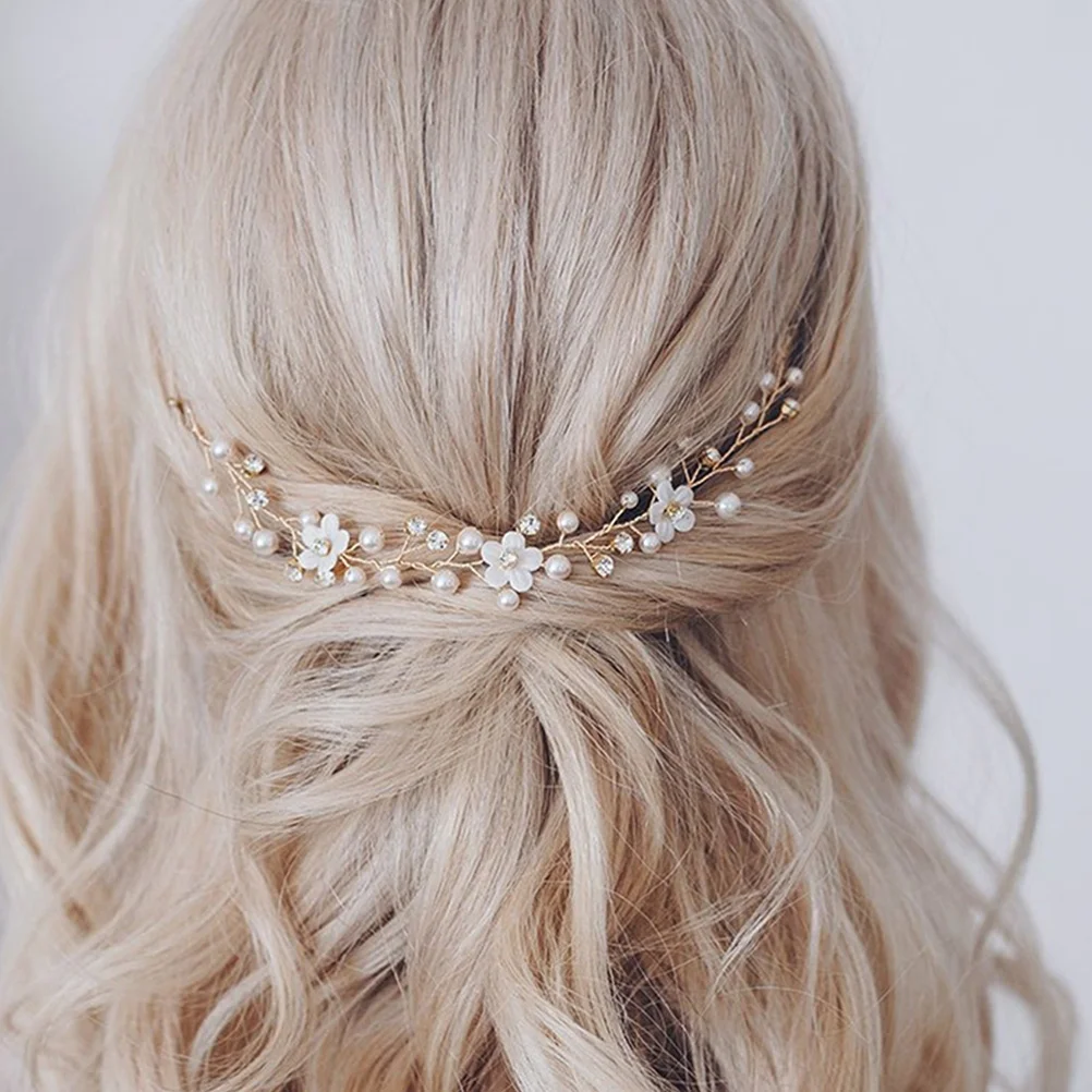 

Trendy Bridal Headpiece Wedding Hair Vine Accessories Brides Women Wedding Hair Accessories For Brides Pearl Hairpiece Formal