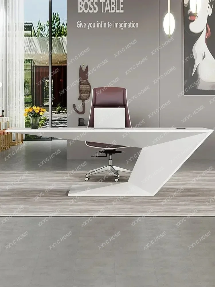 Technology Sense Boss Simple Desk High-End Manager Desk Atmospheric Solid Wood Paint Desk