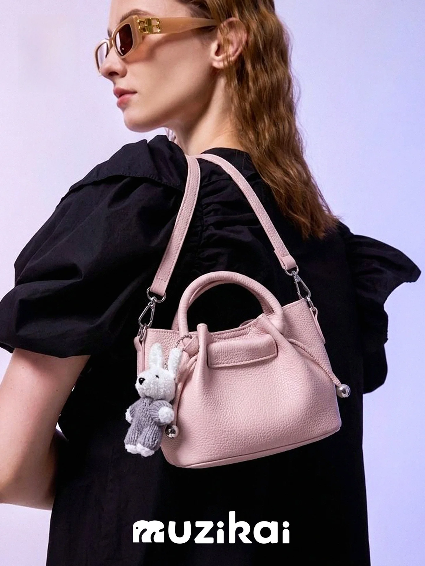 Fashionable Versatile Handheld Basket Bag Women's 2026 New Summer Small Litchi Pattern Crossbody Bag MuziKai Handbag