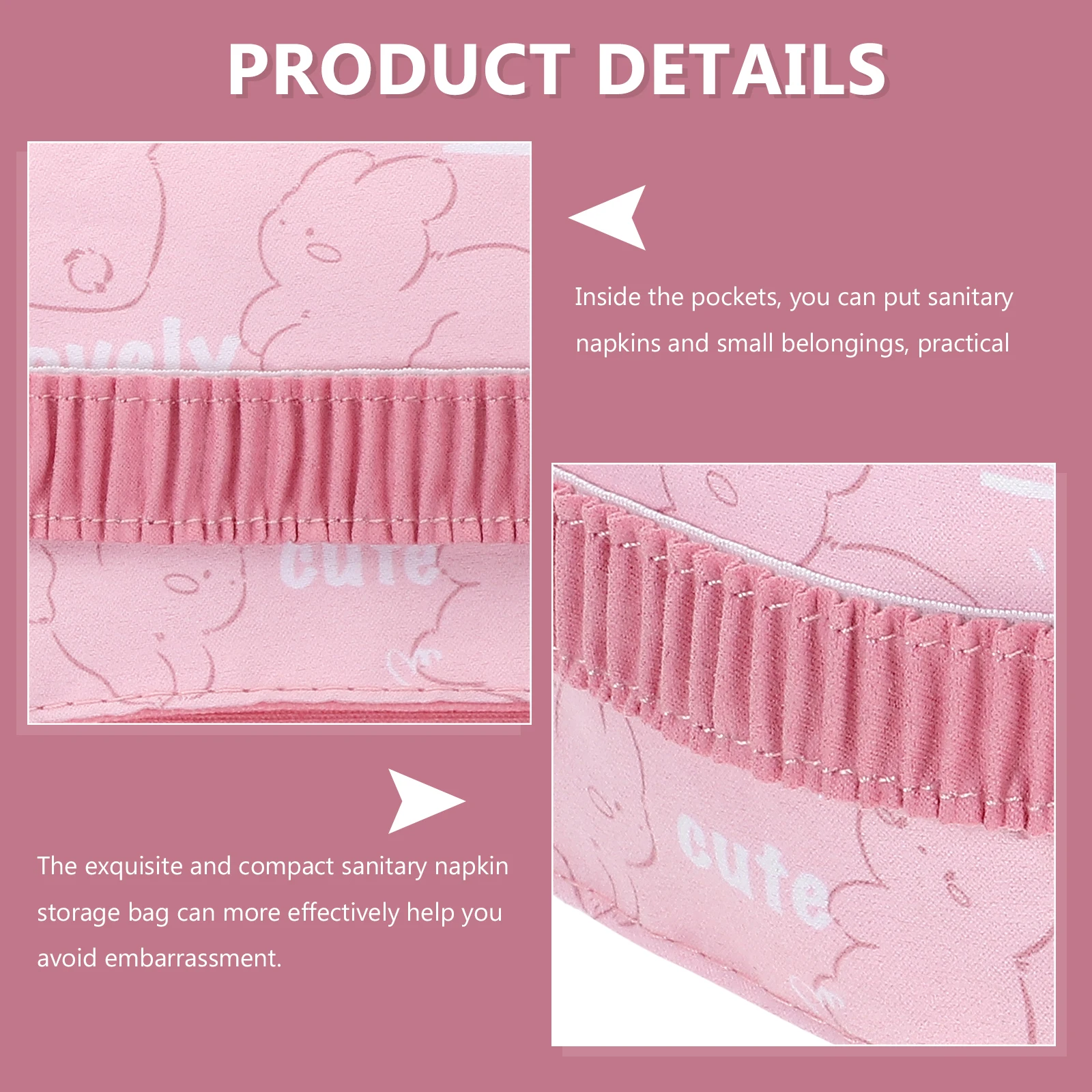 

2 Pcs Sanitary Napkin Storage Bag Tampon Period Menstrual Pads Holder Pouch for Girls Bags Feminine Products Tool Travel