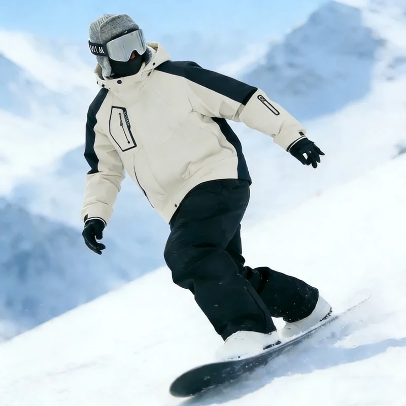 

Зимний лыжный костюм для мужчин: утепленная ветрозащитная водонепроницаемая куртка и свободные брюки для сноуборда, сноубордическая куртка, уличные лыжные штаны