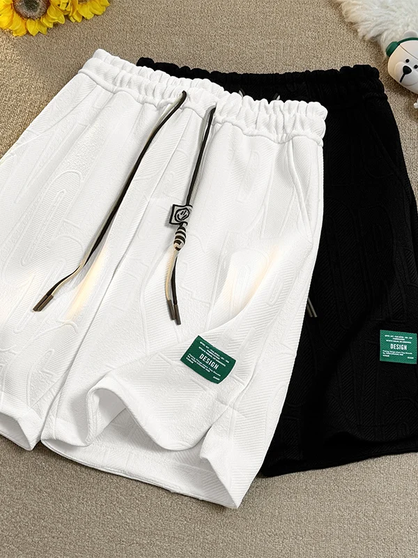 

Повседневные свободные шорты из ледяного шелка для мальчиков, универсальные спортивные брюки для баскетбола, молодежные брюки прямого кроя, летние модные брендовые брюки