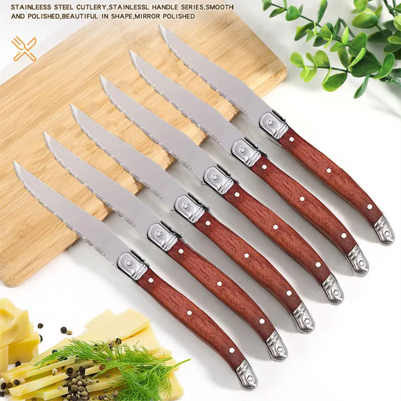 

1/4/6/8, new Serrated Steak knife Set cutlery, household knife, sharp stainless steel paring knife/meat cutting/slicing knife