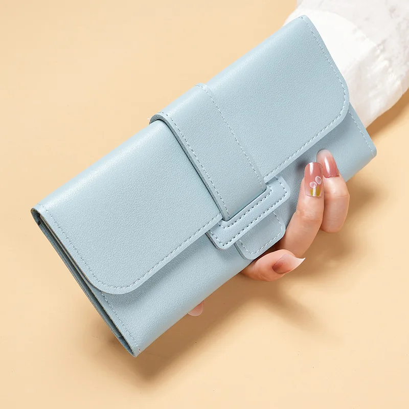 Western Three Folded Multi-function PU Leather Women Wallet Large Capacity Coin Purse for Girls