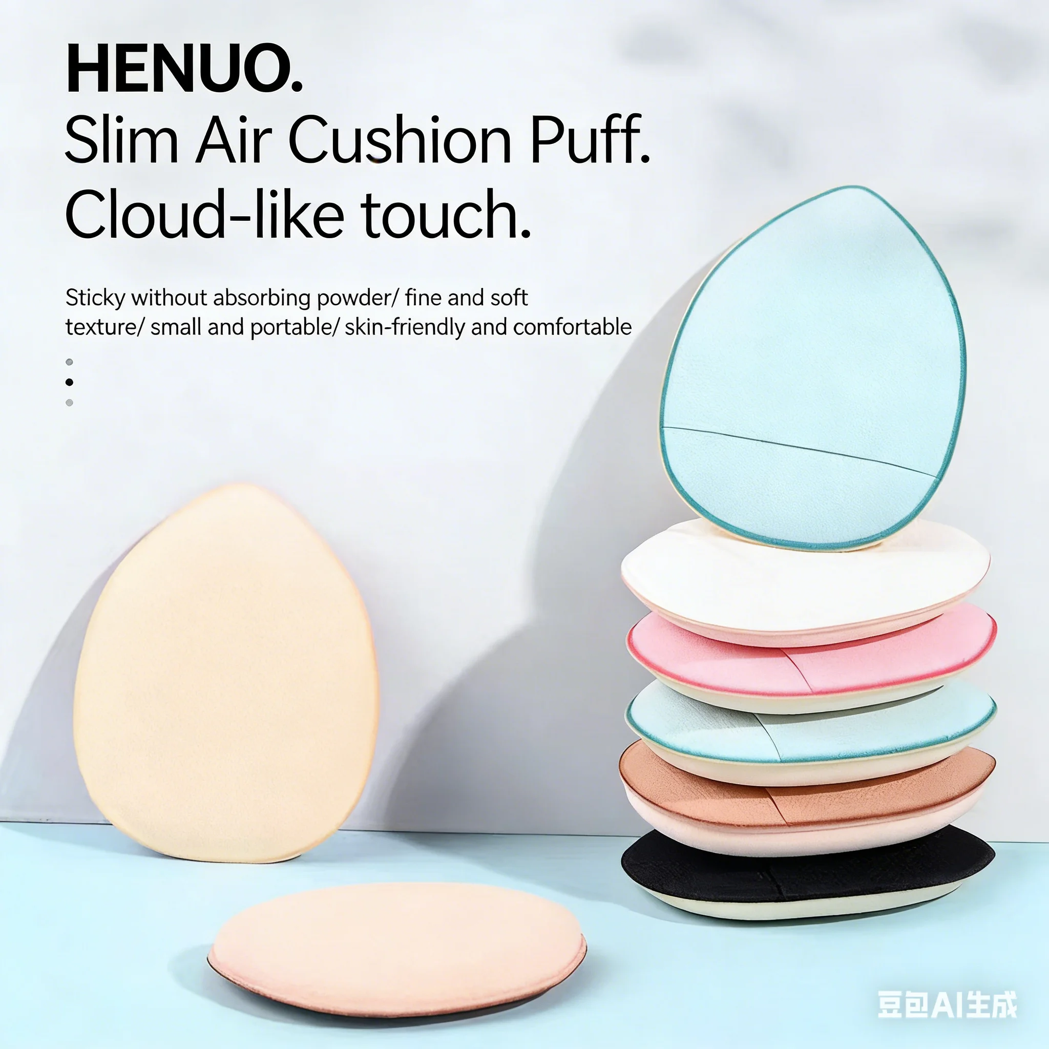 3 szt. Trójkątnych aksamitnych puszek do pudru, kosmetycznych, do makijażu twarzy i oczu, wielokrotnego użytku, gąbki do makijażu, mini puszek do pudru, akcesoria do makijażu, nadające się do prania.