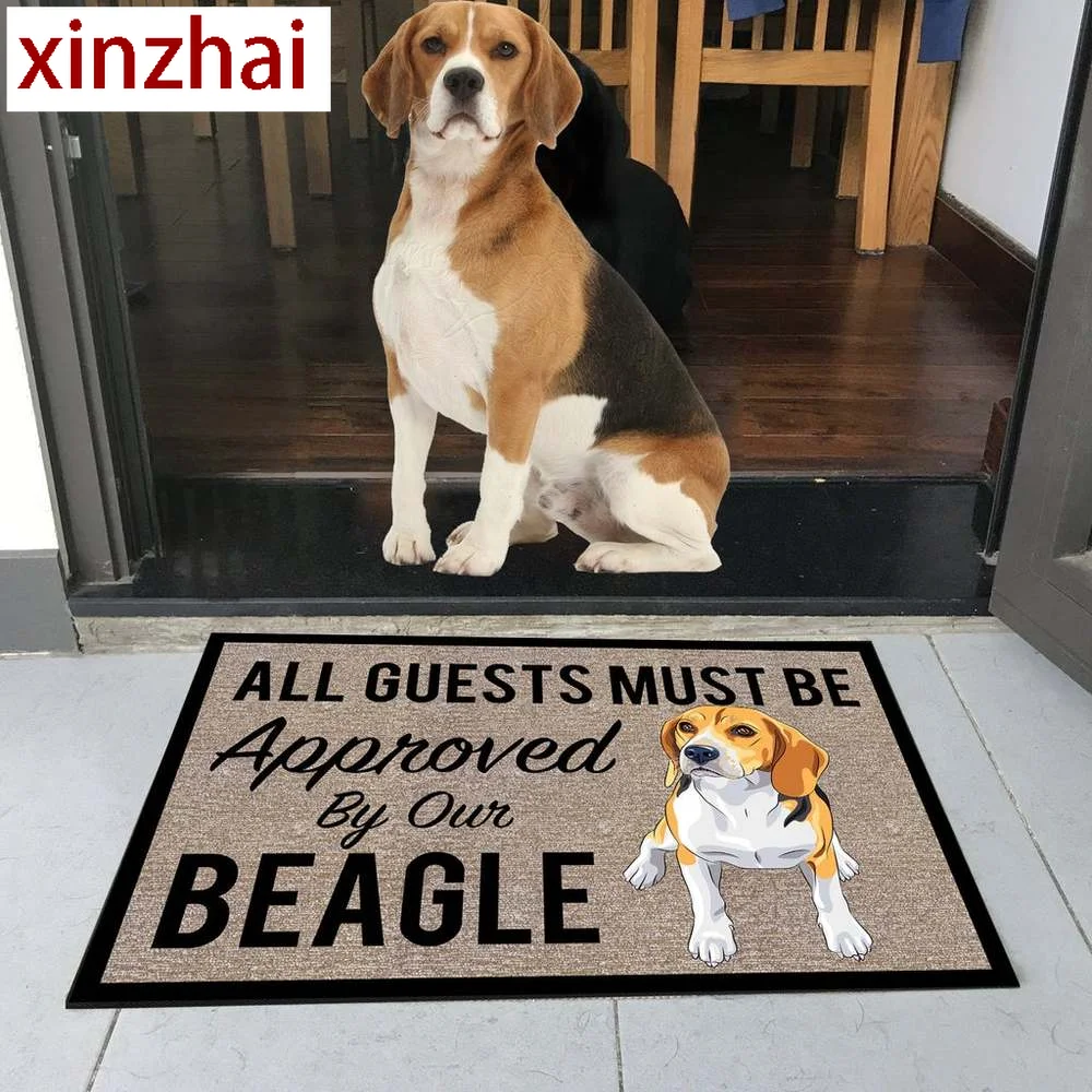 CLOOCL All Guests Must Be Approved By Our Beagles Doormat 3D Print Pet Dog Doormat Non Slip Floor Mat Decor Porch Drop Shipping