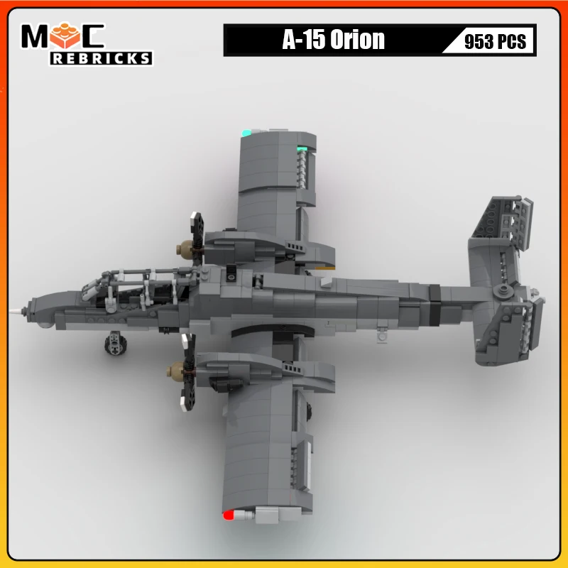 MOC construction nuits A-15 Orion attaque combattant modèle WW2 avion bricolage assemblage Collection Kit briques jouets enfant cadeau de noël