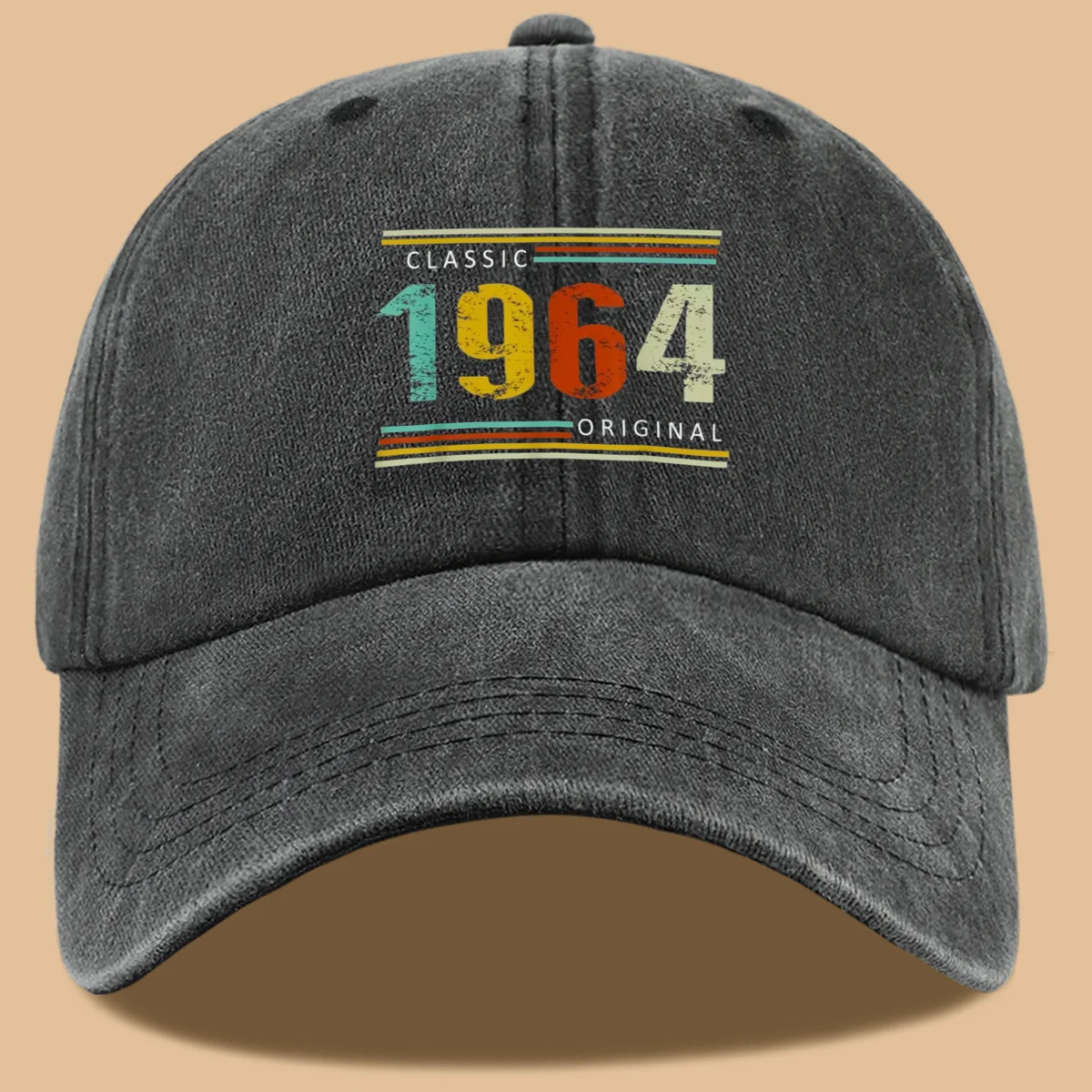 1pc 1964 Classic Original Vintage Printed Baseball Cap, Trendy All-Match Sun Hat, Fashionable Casual Individual Adjustable Dad H