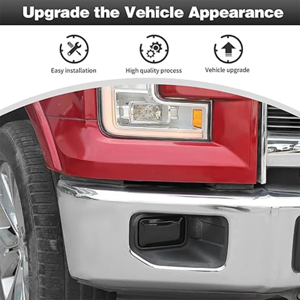 Front Bumper Fog Light Lamp Decoration Cover Trim Stickers for Ford F150 2015 2016 2017 2018 2019 2020 Car Exterior Accessories