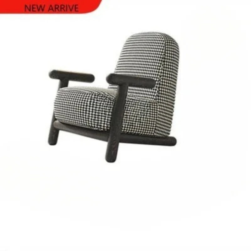 

Современное минималистичное кресло-реклайнер с дизайнерским принтом «гусиная лапка» для гостиной