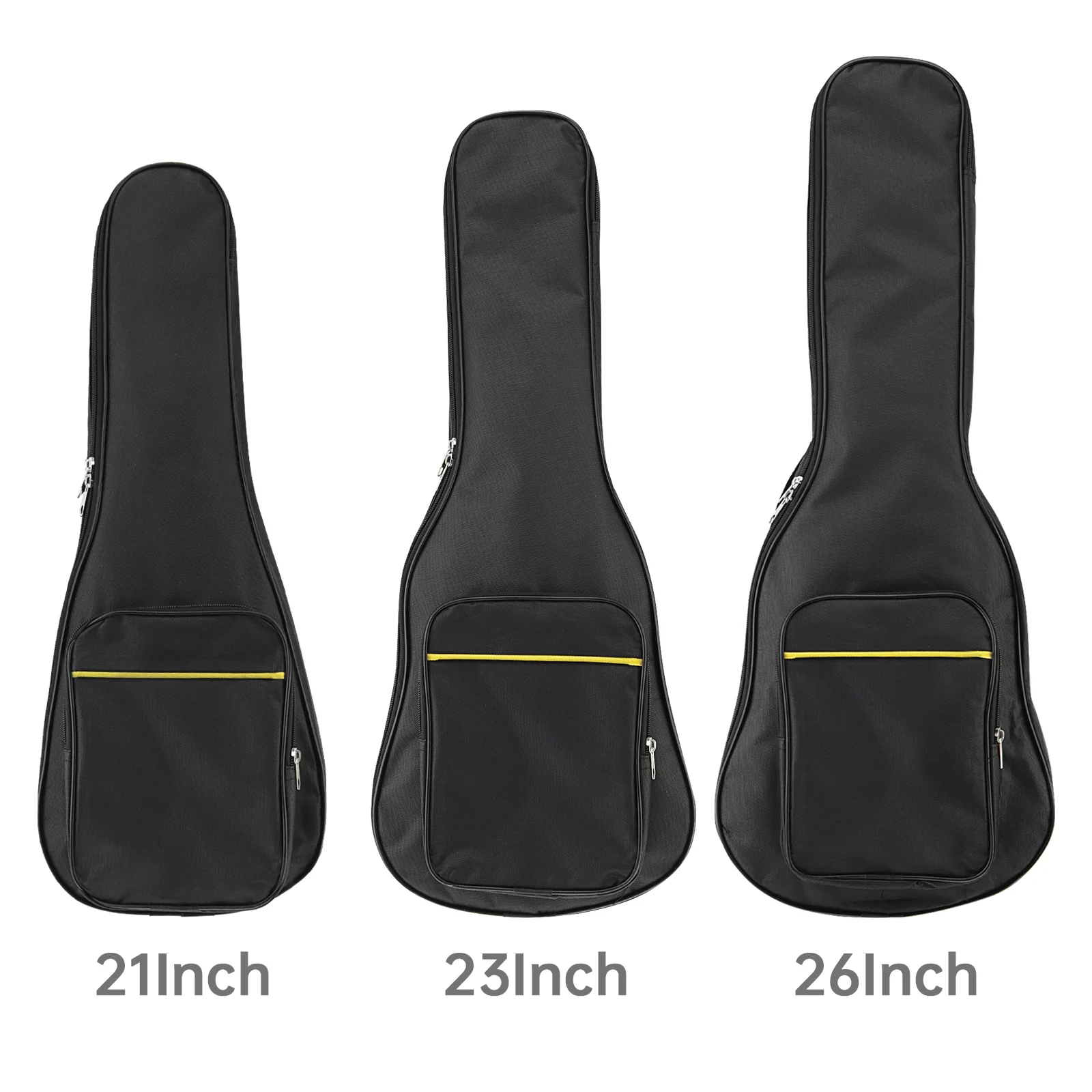 Bolsa portátil para ukulele de 21 / 23 / 26 polegadas, capa macia, acolchoamento, bolsa à prova d'água para soprano / concerto / ukulele tenor