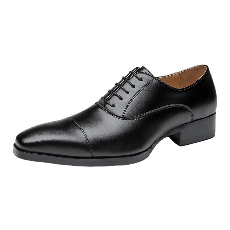 Chaussures plates en cuir britannique pour hommes, chaussures bateau formelles, chaussures derby pour messieurs, travail de bureau, robe d'affaires mixte, nouveau, 2024