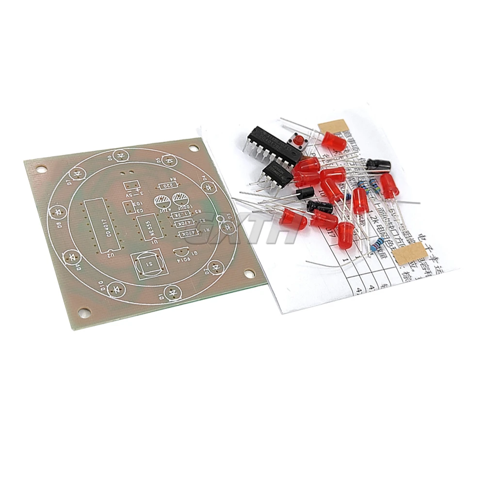 Kit Perakitan Pengelasan DIY NE555 Meja Putar Keberuntungan Elektronik