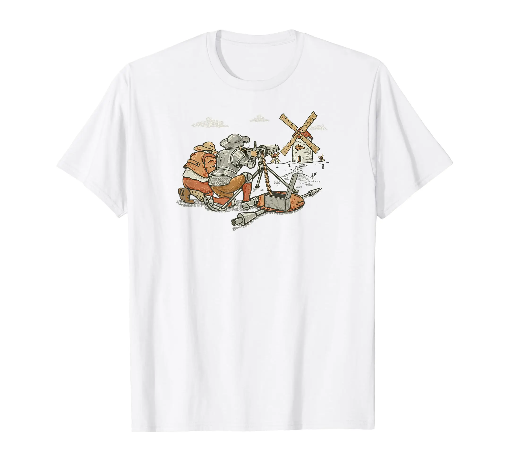 

Gotoup Don Quixote And Gun Graphic T-Shirt