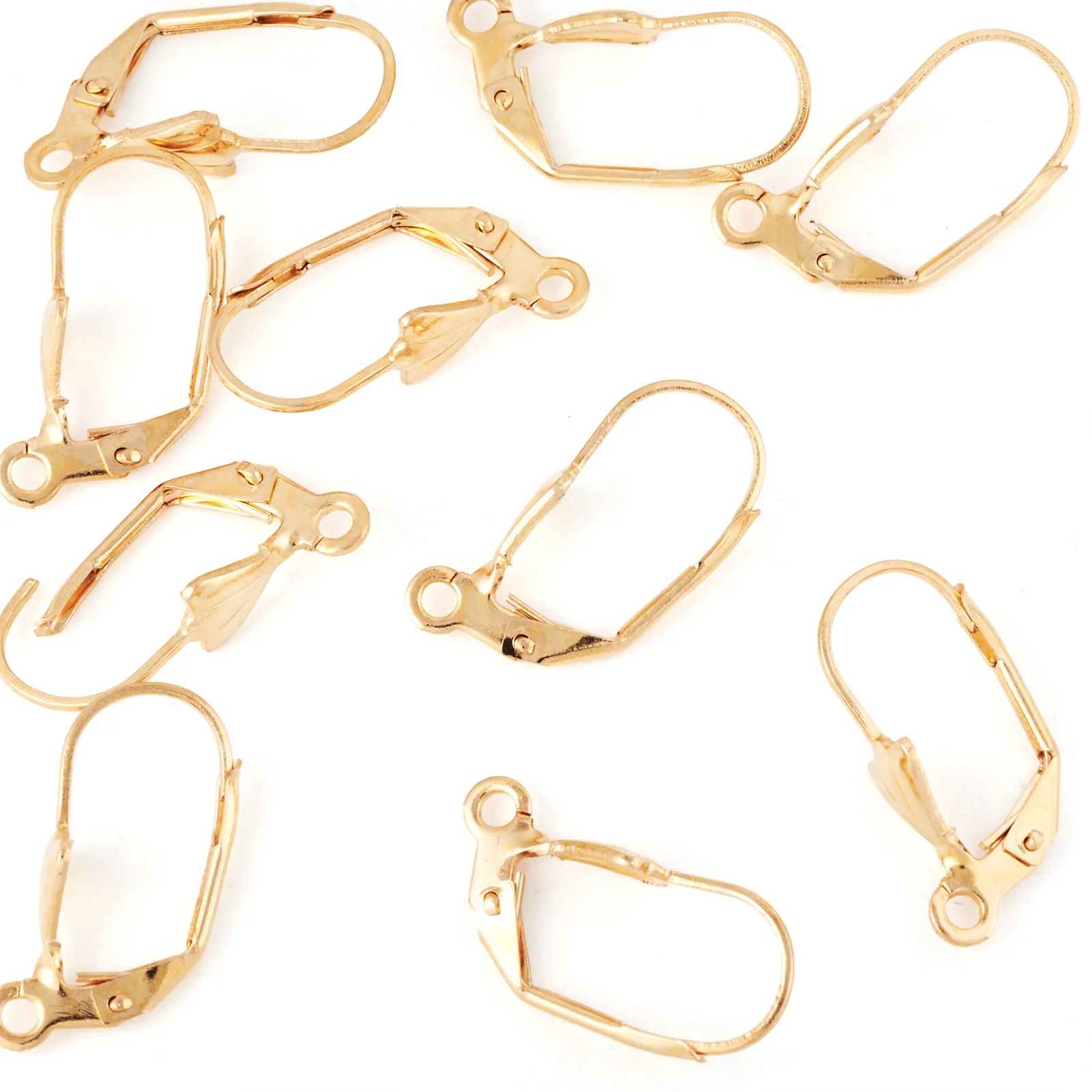 10pcs 304 Stainless Steel Earring Hooks Leverback Earrings Findings Ear Wire with Loop for DIY Jewelry Making Supplies