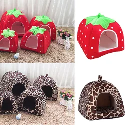 Winter Warm Sleeping Bag Puppy Pet House Soft Strawberry Pet  Dog Cat House Kennel Doggy Fashion Cushion Basket