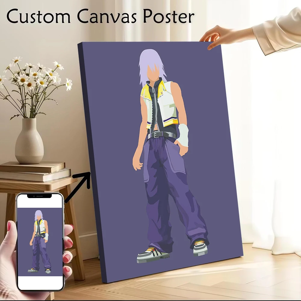 Póster de Lona Personalizable de Riku de Kingdom Hearts, Impresión en Lona, Arte de Pared para Fanáticos, Decoración para el Hogar, Decoración para Gamers
